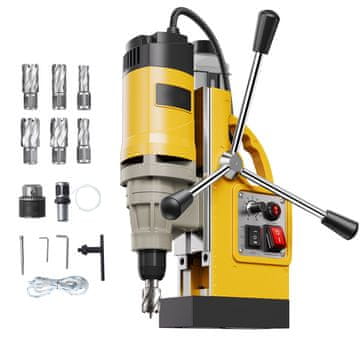 VEVOR Magnetna vrtalna preša 1400W, premer vrtanja 2in, spremenljiva hitrost, rumena