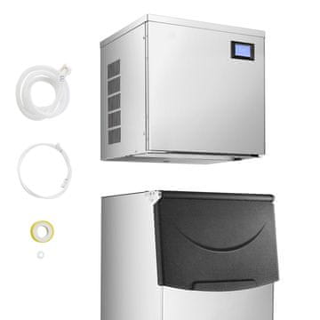 VEVOR Stroj za izdelavo ledu 565x560x555 mm srebrn