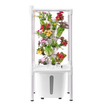 VEVOR Hidroponski sistem za gojenje 30 kapsul Vertikalni 6 plasti 35x35x87 cm Bela