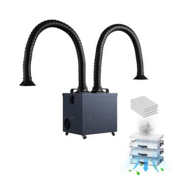 VEVOR Izvleček dima za spajkanje z dvema cevema 405x305x440 mm 380 m³/h