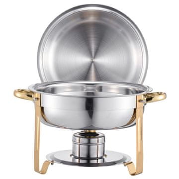 VEVOR Set za postrežbo hrane Chafing Dish Buffet 5 qt, 4-delni, zlata barva