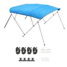 VEVOR Čoln Bimini streha 4 loki 244x200x137 cm modra