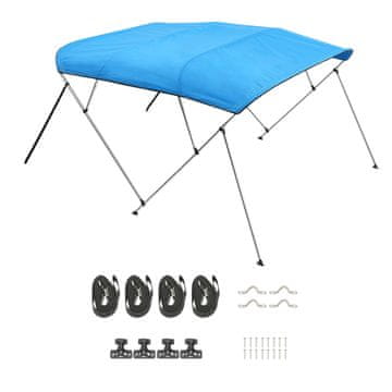 VEVOR Čoln Bimini streha 4 loka 96x85-90x54 cm modra