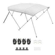 VEVOR Bimini streha za čoln 4 loki 244x200x137 cm svetlo siva