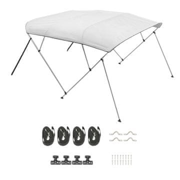 VEVOR Bimini streha za čoln 4 loki 244x200x137 cm svetlo siva