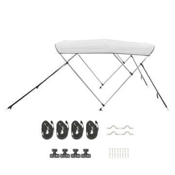 VEVOR Bimini streha za čoln 3 loki 183x216-228x117 cm svetlo siva