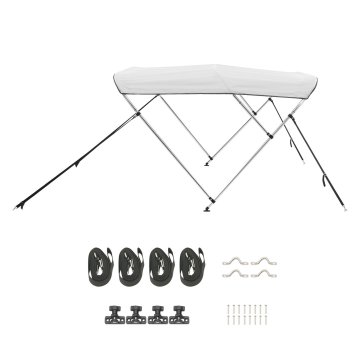 VEVOR Bimini streha za čoln 3 loka 183x200-213x117 cm svetlo siva