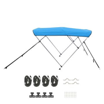 VEVOR Čoln Bimini streha 3 loki 183x216-228x117 cm modra
