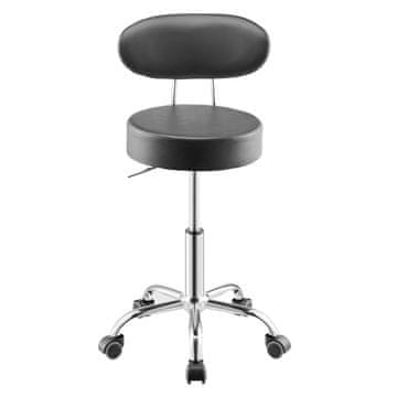 VEVOR Stol za trgovino z naslonom za hrbet 46x46x74-90 cm Črn