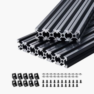 VEVOR Aluminijasti ekstrudirani profil 2020 T utor 1500x20x20 mm črn