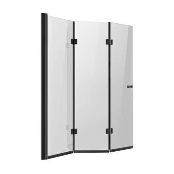 VEVOR Vrata za tuš kadu 129.5x142.2 cm crna