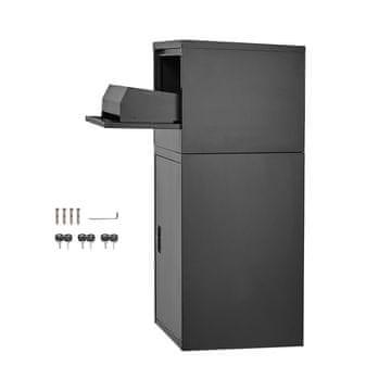 VEVOR Škatla za dostavo paketov 500x398x980 mm črna