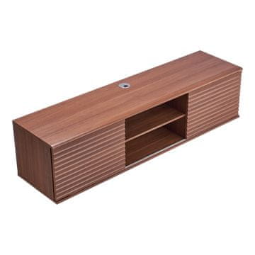 VEVOR TV regal viseča stenska montaža, zabavni center, 152x39x36.8 cm, rjava