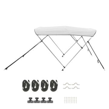 VEVOR Bimini streha za čoln 3 loki 183x137-152x117 cm svetlo siva