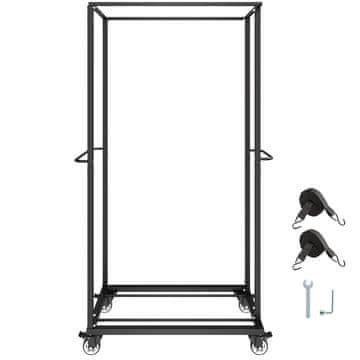 VEVOR Stojalo za zložljive stole 2010x1150x500 mm Črn kovinski