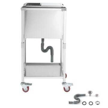 VEVOR Voziček za hladilnik za ledeno skrinjo 510x360x970 mm 28L srebrn