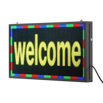 VEVOR Programabilen LED zaslon P5 polne barve, prilagodljiv digitalni pomični panel, 67x35x5.5 cm