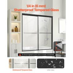 VEVOR Vrata za tuš kadu 1422-1524x1524 mm crna