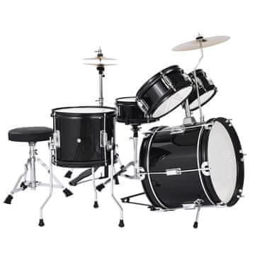 VEVOR Otroški bobni komplet 5-delni 35.6 cm črni