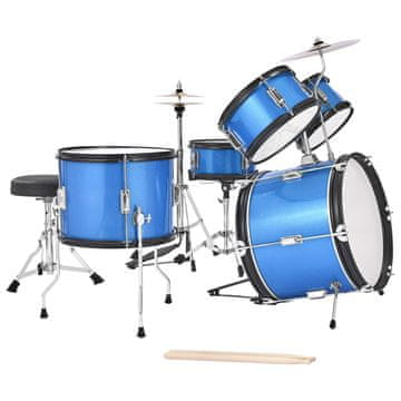 VEVOR Otroški bobni komplet 5-delni junior bobni komplet 40.64 cm modra