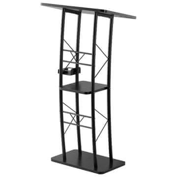 VEVOR Podij stojalo ukrivljeno kovinsko govorniški pult 59.5x40x118 cm črno
