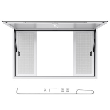 VEVOR Prodajno okno 152x92 cm aluminij zlitina 4 drsna okna