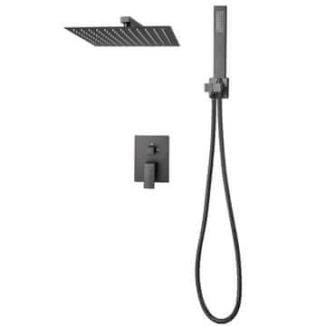 VEVOR Komplet tuš armatur za dežni sistem 555x300x70 mm mat črna