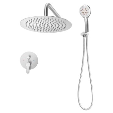 VEVOR Komplet tuš armatur za dežni sistem z okroglim tušem premera 25.4 cm in ročnim pršilcem 530x245x145 mm, nikelj