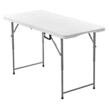 VEVOR Zložljiva miza 122x60x48 cm bela nastavljiva