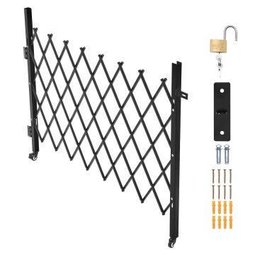 VEVOR Zložljiva varnostna vrata 170x131 cm črna