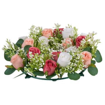 VEVOR Umetni venec vrtnic 34x34x9 cm roza