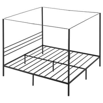VEVOR Postelja s baldahinom, kraljevska velikost, 209.5x193x183 cm, črna