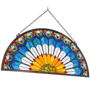 VEVOR Okno iz barvnega stekla 913x465x4.5 mm, viseče, večbarvno