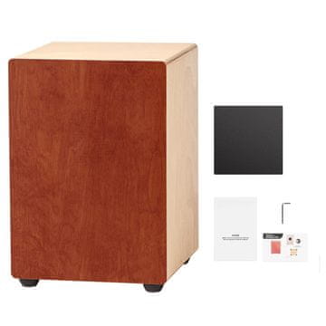 VEVOR Cajon boben 305x305x430 mm naravno leseno ohišje