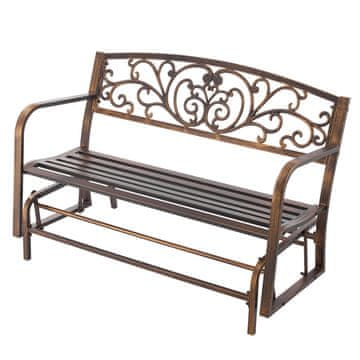 VEVOR Zunanja klop 127x69x85.5 cm bronasta