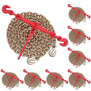 VEVOR Komplet zategovalcev verig z ročnim mehanizmom 10 mm x 3 m, delovna obremenitev 4173 kg, kovinski