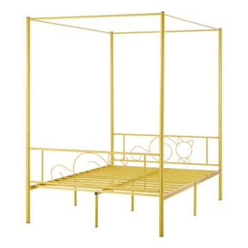 VEVOR Postelja s baldahinom, 198.5x139x196.5 cm, zlata