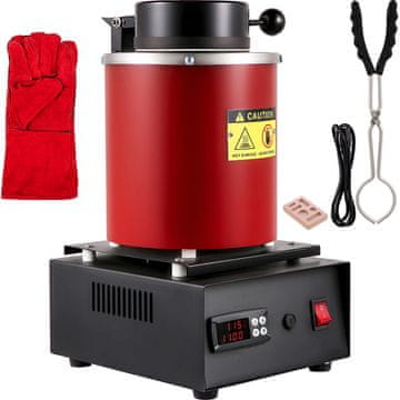 VEVOR Digitalna električna talilna peč 38x24x21 cm, zmogljivost 3 kg