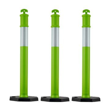VEVOR Prometni označevalni stebrički 3 kosa 1140 mm zeleni