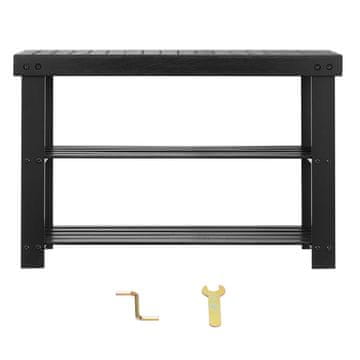 VEVOR Čevljarnica klop 3-nadstropna 703x288x451 mm črna