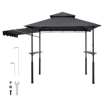 VEVOR Paviljon za žar 2.43x1.5x2.5 m temno siv