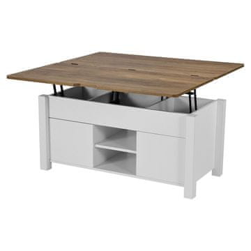 VEVOR Kavni mizica z dvigalnim vrhom 1000x1000x615 mm rjava