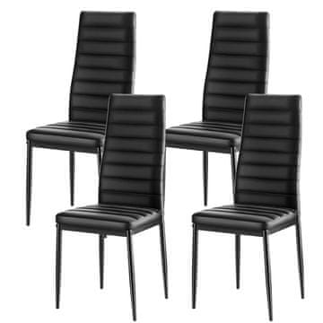 VEVOR Jedilni stol komplet 4 kosov 46.5x40.5x97 cm črn