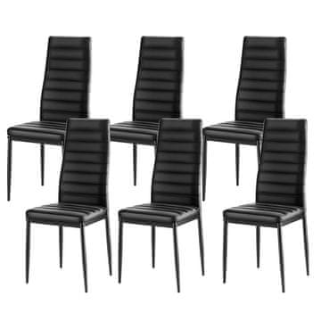 VEVOR Jedilni stol komplet 6 kosov 46.5x40.5x97 cm črna