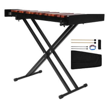 VEVOR Glockenspiel ksilofon 37 tipk Nastavljiv stalak rjav