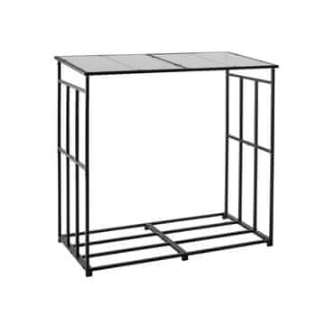 VEVOR Stojalo za drva z nagnjeno streho 143x70x143 cm Črno