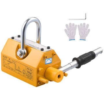 VEVOR Magnetni dvigalo 400 kg nosilnost, dimenzije 20.5x9.2x12.5 cm, jeklo