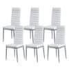 Set jedilnih stolov 6 kosov 46.5x40.5x97 cm bela