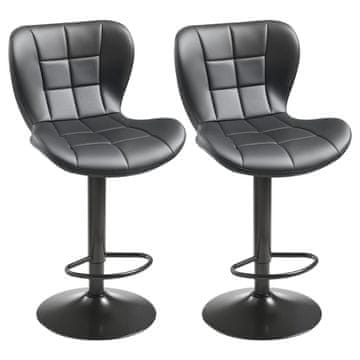 VEVOR Set barskih stolov 2 kosa 47x53.5x89/110 cm črna