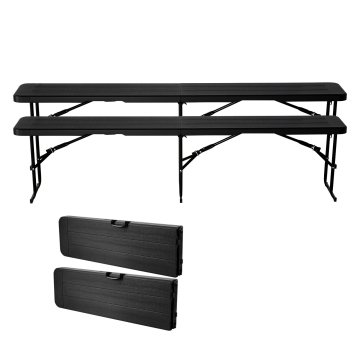 VEVOR Zložljiva klop 1825x280x430 mm črna